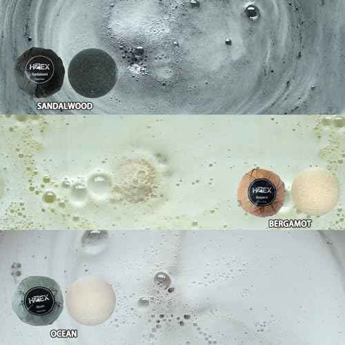 Charcoal Bath Bombs Gift Set ? 6 Piece Natural Spa Fizzies with Essential Oils ? Handmade Organic Moisturizing Vegan Bath Bombs for Relaxation, Detox, Stress Relief ? Gifts for Men & Women