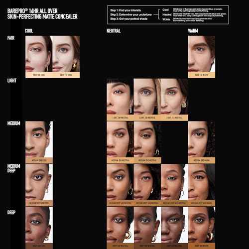 bareMinerals BAREPRO 16HR All Over Skin-Perfecting Natural Matte Concealer Mineral SPF 25 with Niacinamide, Conceals Dark Spots, Blemishes + Dark Circles Under Eyes, Safe for Sensitive Skin, Vegan