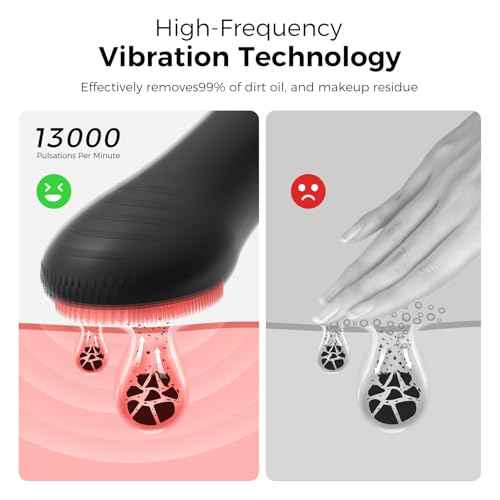Facial Cleansing Brush Electric Face Scrubber - Rechargeable Face Cleansing Brush with 4 LED Gentle Light Silicone Heat and Vibration Exfoliator Massage Deep Cleansing,IPX7 Waterproof,Ideal Gift