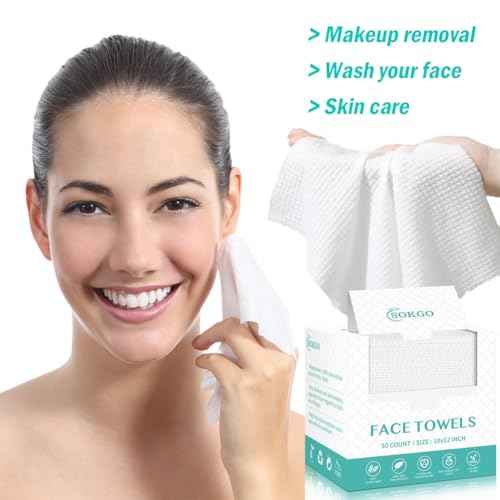 Disposable Face Towels, Facial Cleansing Cloths, Extra Soft Makeup Removing Cleansing 10"¡¿12" Face Towelettes, Skin Care and Makeup Removal, 100% Pure Plant Fiber