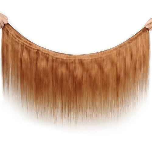 Light Brown Bundles Human Hair Straight 18 20 22 Inch Straight Human Hair Weave 3 Bundles Silky Hair Bundles Brazilian 3 Bundles Human Hair Extensions 30 Color