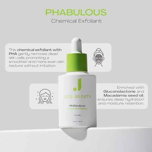 JESS BEAUTY | PHAbulous Chemical Exfoliant | Skin Care for Sensitive Skincare Hydration & Antioxidant Protection | 1 fl oz