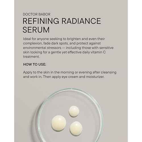 DOCTOR BABOR Refining Radiance Serum with Vitamin C, Hyaluronic Acid and Vitamin E, Skin Care For Smooth Plump Skin, Radiant and Even Complexion, 1 oz