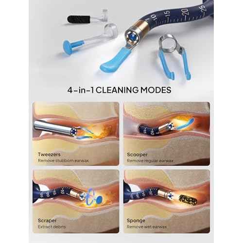 Ear Wax Removal Tool Camera, Visible Ear Cleaner Earwax Remover Kit with Tweezers, Flexible Ear Scope Otoscope with Light, Portable Cleaning Kit Earpick for Adults & Kids