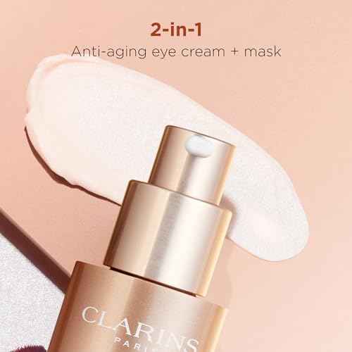 Clarins Total Eye Smooth | 2-In-1 Anti-Aging Eye Cream and 10-Minute Eye Mask | Minimizes Appearance Of Wrinkles, Dark Circles and Puffiness | Visibly Firms and Smoothes | All Skin Types | 0.5 Ounces