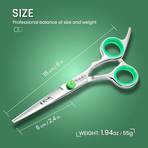 Hair Cutting Scissors ? Professional Hair Shears - Premium Stainless Steel Haircut Scissors Kit with Comb and Case - Barber Shears for Salon & Home Use, 6.0 Inch