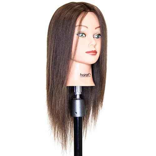 Chantal Cosmetology Training Head, European Hair Mannequin for Practice, [100% European Hair Mannequin] Training Head (Light Brown)