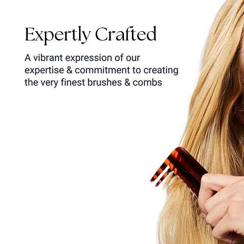 Caswell-Massey Travel Detangler Comb, Extra Wide, Handmade from Renewable & Plant-Based Italian Cellulose Acetate, Tortoise Pattern, 3.75¡± Wide