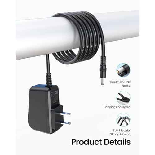 8V Power Cord Fit for Philips Norelco HQ840 MG3760 MG3750 Multigroom Series 3000 Shaver Razor Trimmer Charger Power Cord 6FT