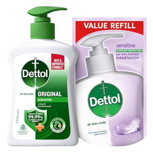 Dettol Liquid Handwash (Original) - 200 ml with Free Dettol Liquid Handwash Refill- 175 ml