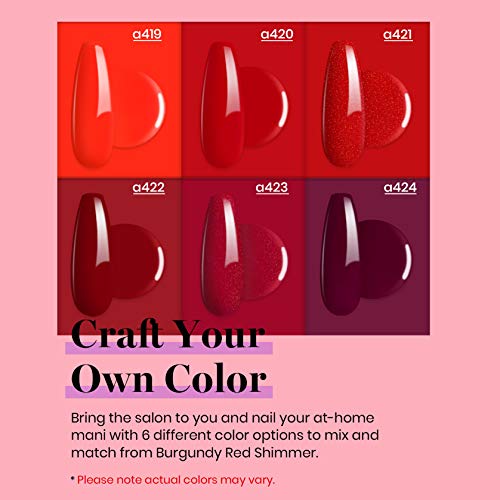 Beetles Red Gel Nail Polish Set - 6 Colors Bloody Mary Collection Popular Shimmer Red Burgundy Gel Polish Kit Nail Art Design Soak Off Uv LED Gel Nail Kit Minicure DIY Home Gifts for Mom