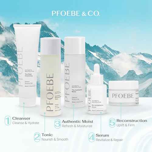 Pfoebe & Co. Peptide Reconstruction Cream | Face, Neck, Jawline, Decolletage | Swiss Glacier Water Infused | Firm & Tighten | Deep Care for Sun Damage | Time-Defying Hydration | Radiant Skin - 50ml