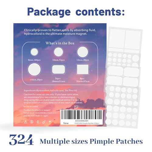 324pcs Acne patches,Pimple Patches Storage Boxes,Tea Tree Oil, Salicylic Acid-Large Pimple Patch for Face Acne Patches Large, Hydrocolloid Acne Dots for Acne - Zit Patches