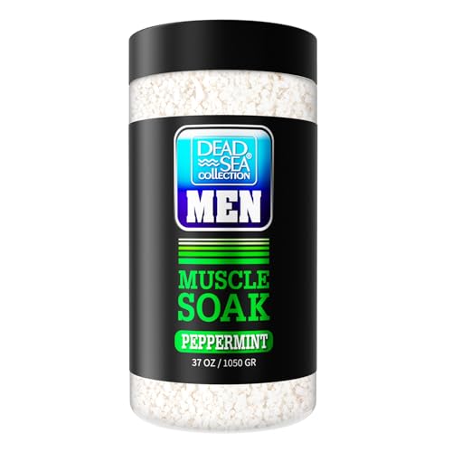 Dead Sea Collection Bath Salts for Men with Peppermint Oil ? Refreshing Soak for Muscle Recovery and Relaxation ? 100% Pure Dead Sea Salt Infused with Essential Minerals ? 37 Oz Jar