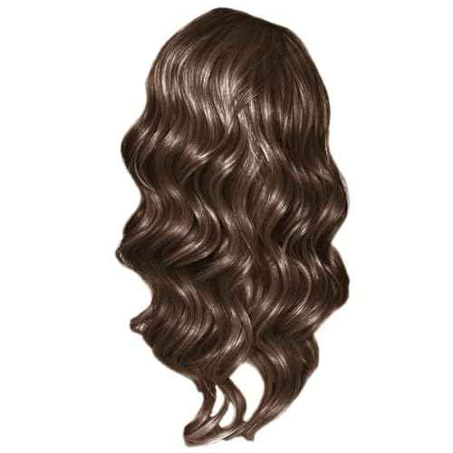 Kim Kimble 20" Wavy Waves Headband Wig, Long Layered Hair With Black Headband and Comb Clip, 3/4 Cap - Average Cap Size, MC8 29SS Chocolate Toffee