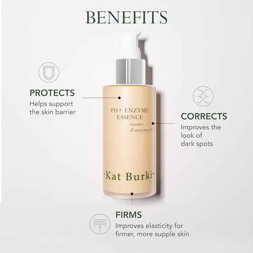 Kat Burki pH+ Enzyme Essence Face Serum, Balancing and Smoothing with Pumpkin and Papaya Enzymes, Turmeric, Licorice Root, and KB5 Complex, 3.4 Fl Oz