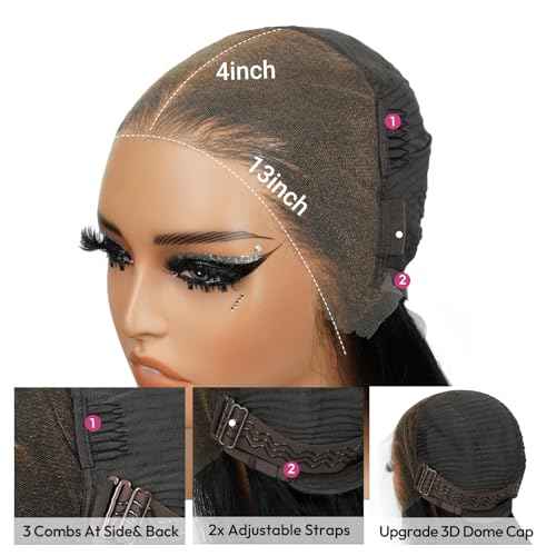 Yolissa Honey Blonde Wig Human Hair Short Blonde Wig Straight Wigs Human Hair 13x4 Lace Front Wigs Glueless Wigs Pre Plucked Pre Cut Wig For Women 12in