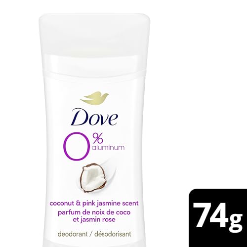 Dove 0% Aluminum Deodorant Stick Cotton Flower & Sandalwood 3 count for 48-Hour Odor Protection Aluminum Free Deodorant 2.6 oz