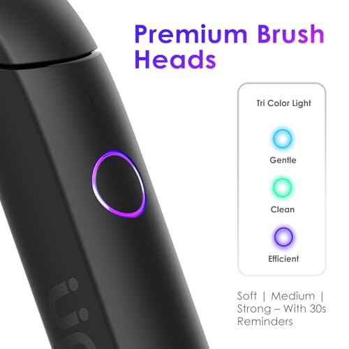 Electric Toothbrush, Portable Travel Sonic Toothbrush with Protective Case USB-C Rechargeable, Neutral Comfort Bristles, Waterproof, Smart Timer, Compact for Daily Use (Black)