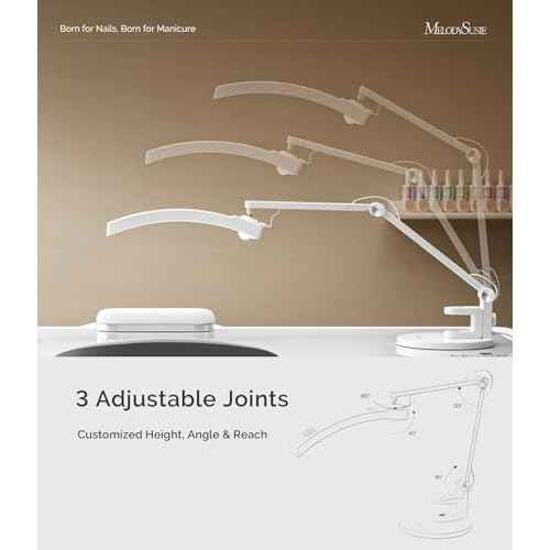 MelodySusie LED Manicure Table Lamp for Nail Techs, S-Pro29G Professional Nail Desk Light with Magnetic UV Curing Lamp, Adjustable Arm, Dimmable Brightness & 3 Color Temps for Gel Nails & Nail Art