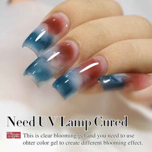 Double Rhythm 2 Pcs 0.5 Oz Blooming Gel Nail Polish Set 15 ml Spreading Effects Clear Gel Nail Polish Kit Nail Art Salon DIY (Bloom Clear)