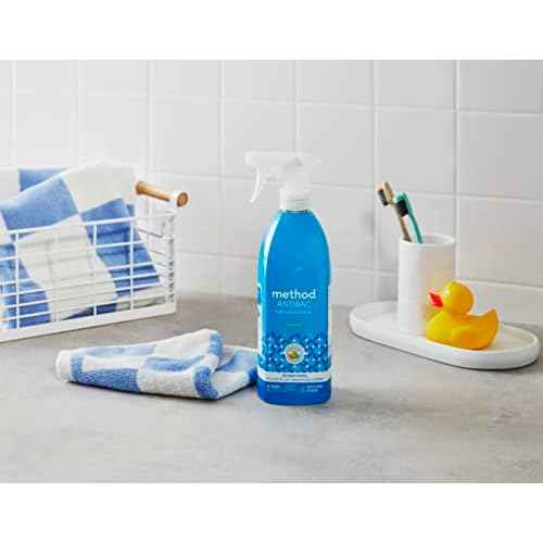 Method Antibacterial Bathroom Cleaner, Kills 99.9% of household germs, Spearmint, 28 Fl Oz, 4 pack
