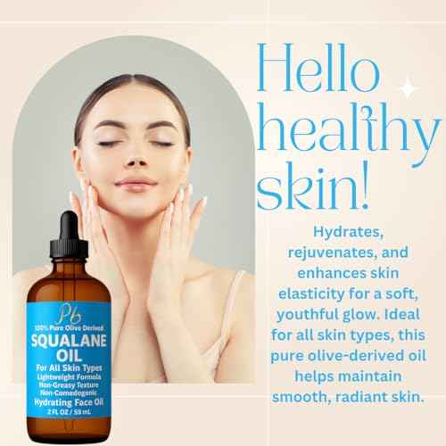 Squalane Oil ? 100% Plant-Derived, Lightweight & Fast-Absorbing, Squalane Oil for Face, Anti-Aging, Dry Skin, Hair & Body | Non-Greasy, Non-Comedogenic Moisturizer | 2 fl oz