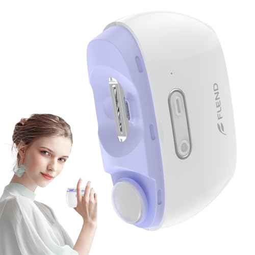 Electric Nail Clipper, Electric Nail Trimmer Suitable for Children, Adults, and Elderly, Automatic Nail Clipper with 2 Adjustable Speeds, Nail Clippers with LED Light and Chip Storage Box, Purple-002