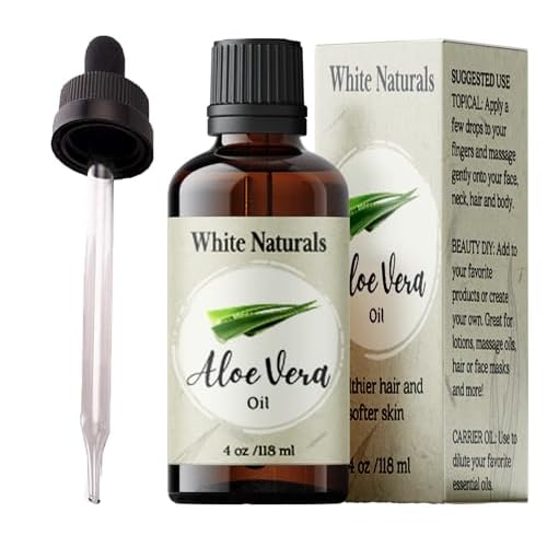 Organic Aloe Vera Oil, Therapeutic Premium Oil, Moisturizing Cold Pressed 100% Pure Natural Aloe Barbadensis Care for Skin, Body, Hair Growth, Face Moisturizer, Baby Oils, Used for Massage, Bath 4oz