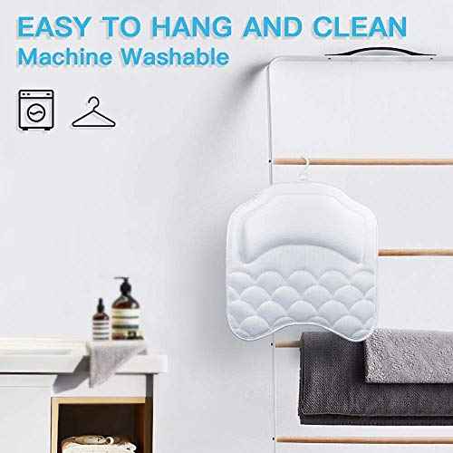 Beautybaby Bathtub Spa Pillow Bath Pillows for tub, with Non-Slip 8 Large Strong Suction Cups, Free Machine Washable Bag