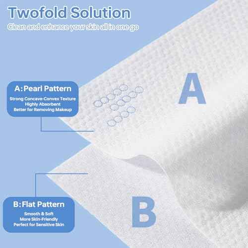 Disposable Face Towels 600 Count, Ultra Soft & Thick Facial Towels for Sensitive Skin, Biodegradable & Lint-Free Makeup Remover Dry Wipes, Multi-Purpose Cleansing Towelettes for Face Wipes