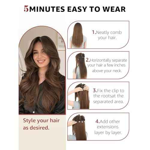 Clip in Hair Extensions Real Human Hair, 16 Inch 100g,Natural Black Roots Chocolate Brown With Caramel Blonde, Clip On Hair Extensions 6pcs Per Set with 18 Clips(#1B/4/27,16")