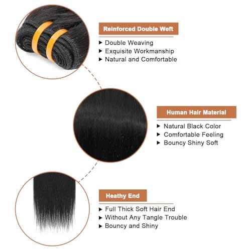 16A Raw Human Hair Bundles 100% Burmese Virgin Straight Bundles Human Hair, Sliky Boutique Extensions, Can Be Dyed and Restyled, Full Ends, Vertical Smooth (Straight 1 Bundle, 24 Inch)
