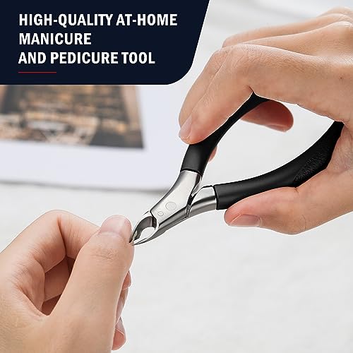 FVION Cuticle Trimmer ? Professional Cuticle Nippers, Rubber Coated Handle Manicure Tools ? Stainless Steel Cuticle Cutter for Nails (5mm)