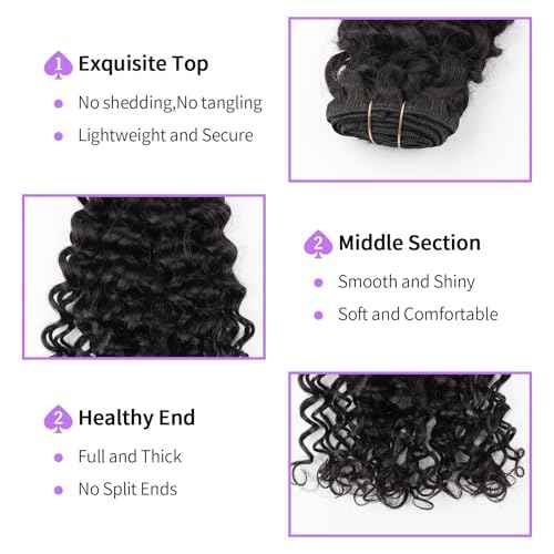 Sassina Natural Wave Clip in Remy Human Hair Extensions Double Weft Invisible Clip in Extensions Real Human Hair Natural Black Virgin Human Hair Extensions for Women 7Pcs 120G 14 Inch