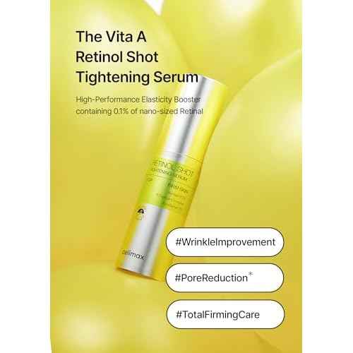 celimax The Vita A Retinol Shot Tightening Serum | with Pure Vitamin A Retinol, Peptide, Pore Minimizer, Wrinkles & Fine Lines, Firmer Skin, Anti-Aging, Skin Smoothing 30ml