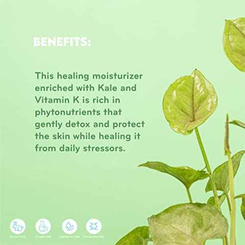 p?rlisse Kale + Vitamin K Hydrating Face Moisturizer - Face Moisturizer for Detoxifying & Pore Tightening - Packed with Antioxidants for Smooth, Radiant & Youthful Skin (1.7 Fl oz)