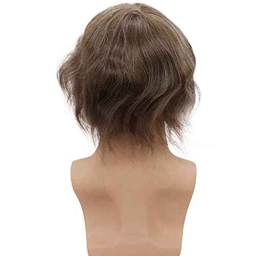 Men toupee Toupee for Men Undetectable Swiss Full Lace Men's Toupee European Human Hair Reaplacement Systems Hair Pieces Free Hairstyle 8X10 Inches(#17 Light Blonde Brown Color)