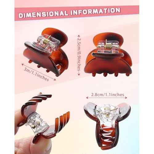 Claw Hair Clips Jaw Clamps - 12PCS Small Hair Claw Jaw Clamp for Thin Hair Styling Accessories Classic Hair Clamp for Women Girls(Solid color#1)