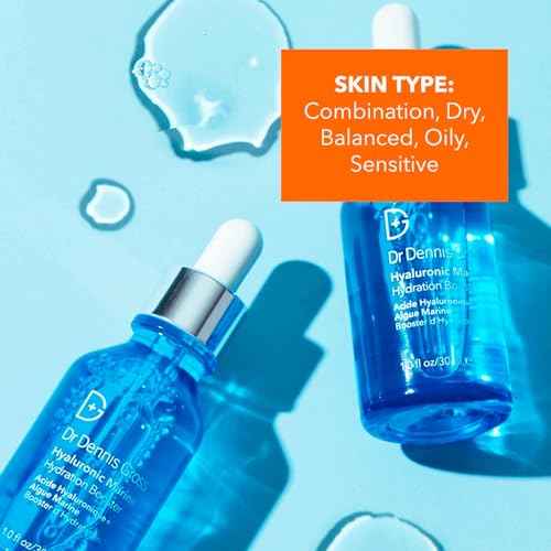 Dr Dennis Gross Hyaluronic Marine¢â Hydration Booster: for Dehydrated, Rough Texture, Dry Fine Lines & Wrinkles, 1 fl oz