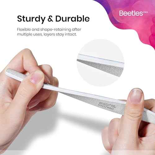 Beetles Pro 25-Pcs Nail File ? Professional 100/180 Grit Double Sided Emery Board Nail Files Washable Shaper Files Precise Filing File for Acrylic, Gel & Natural Nails ? Salon Quality Manicure Tool