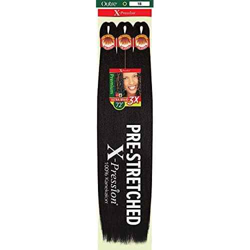 Outre Braids X-Pression Braid Premium Pre Stretched Braid 72'' 3X (5-PACK, 1)