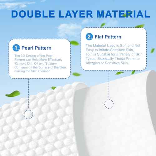 130 Count Disposable Face Towel, Clean Facial Wash Cloth Ultra Soft & Thick Cloth for Sensitive and All Skin Types for Skin Care Make-up Wipes Face Wipes and Facial Cleansing (6 packs)