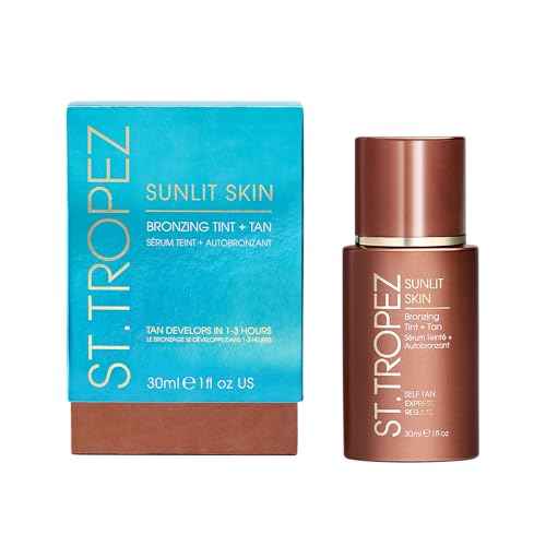 St.Tropez Sunlit Skin Bronzing Tint and Liquid Bronzer For Face & Skin, Creates A Sun-Kissed Glow with Hyaluronic acid, 1 FL OZ
