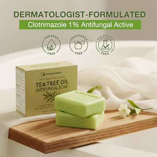 Tea Tree Antifungal Soap Bar ? Body Wash for Face & Body Acne, Folliculitis, Jock Itch, Ringworm, Athlete¡¯s Foot, Body Odor, Eczema ? 2¡¿4.1 oz