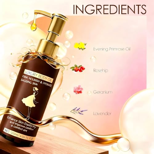 Luxury Body Firming Oil Tightening & Hydrating Treatment After Shower Body Oil For Women | Natural Body Luxury Oil for Dry Skin | Lightweight, Non-Greasy, Nourishing Formula ? 4.06 FL OZ