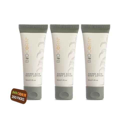 Travel Size Body Lotion, Hotel Toiletries Bulk,Degradable Tube -Cornstarch Material (1.1oz/30ml) (200 PACK)