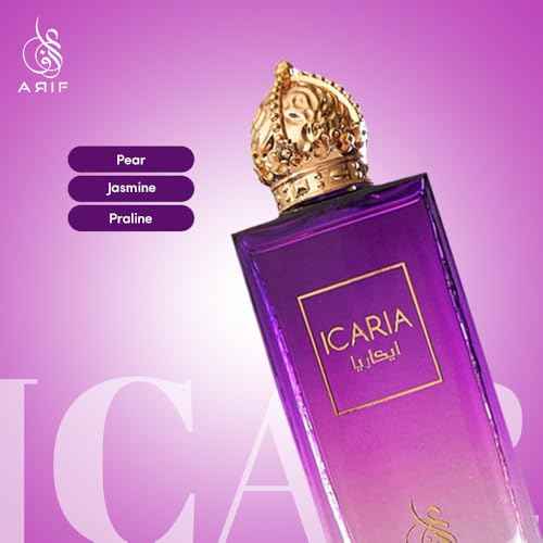 ARIF Icaria Perfumes ? Fruity Floral Eau de Parfum for Women ? Long-Lasting, Fresh Pear, Iris, Jasmine, Orange Blossom & Patchouli ? Elegant & Luxurious Perfume ? 3.4 oz