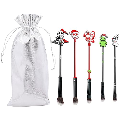 Animal-CrosingNew Hori-zons Makeup Brushes, 5Pcs Game Series White Metal Handle Soft Bristles Makeup Brush Set Tools for Women Girls