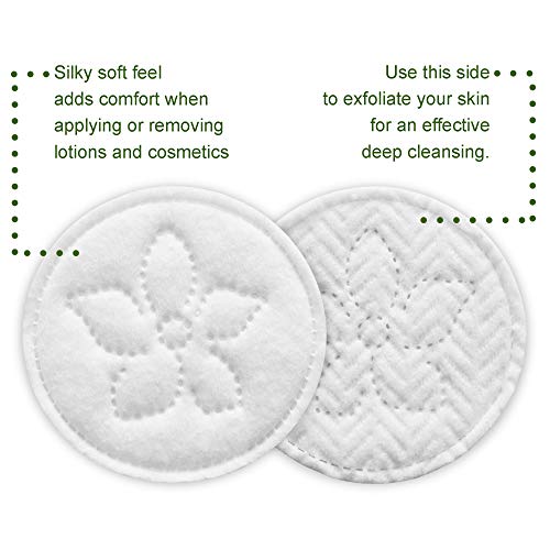 Premium 100% Cotton Rounds (300 Count) - Soft and Gentle Makeup Remover and Cleansing Pads for Face, Nail, and Personal Care - Absorbent, Textured, Lint-Free, and Hypoallergenic